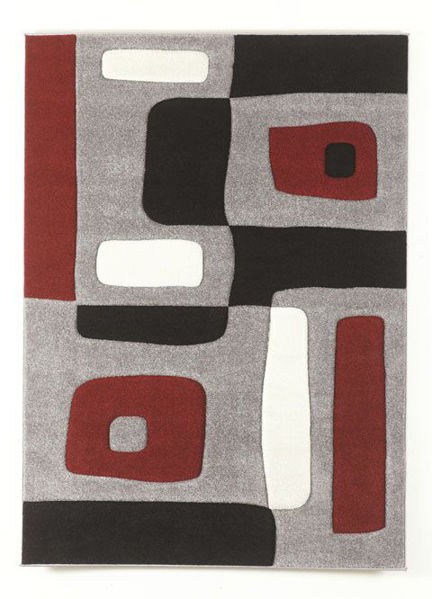 Picture of Medium Rug/Geo/Red/Black/Gray