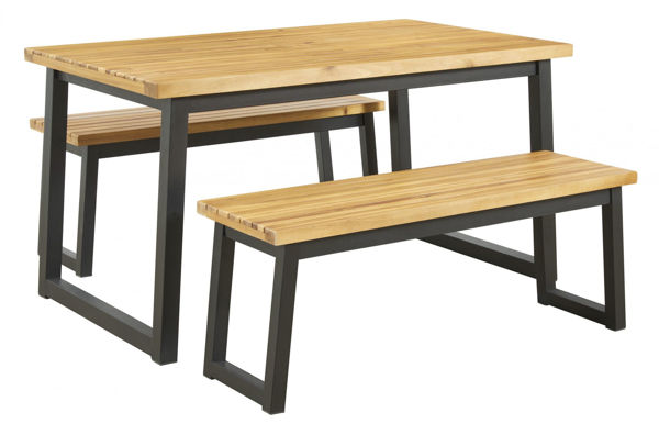 Picture of Town Wood Outdoor Dining Table Set (Set of 3)