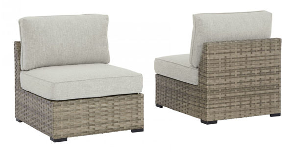 Picture of Calworth Outdoor Armless Chair with Cushion (Set of 2)