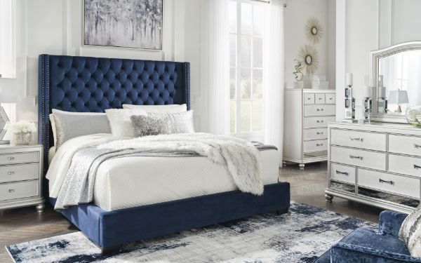 Picture of CAL KING BLUE UPH BED