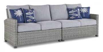 Picture of Naples Beach Outdoor Right and Left-arm Facing Loveseat with Cushion (Set of 2)