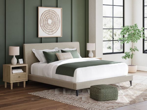 Picture of CIELDEN CALIFORNIA KING UPHOLSTERED BED WITH ROLL SLATS