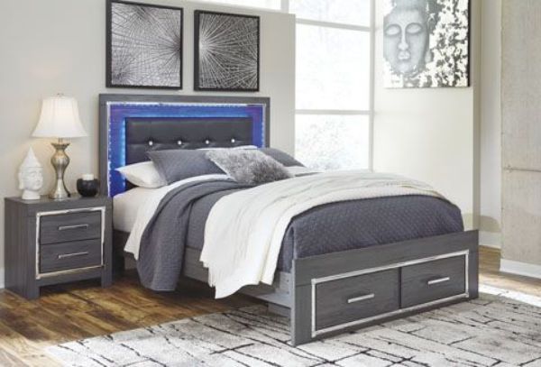 Picture of LODANNA KING PLATFORM BED W/STORAGE