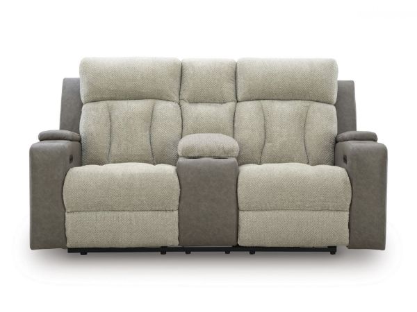 Picture of STATELY CHECK POWER RECLINING LOVESEAT WITH CONSOLE