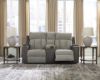 Picture of STATELY CHECK POWER RECLINING LOVESEAT WITH CONSOLE