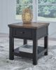 Picture of WILDENAUER RECT END TABLE FAUX TOOLED/MTL