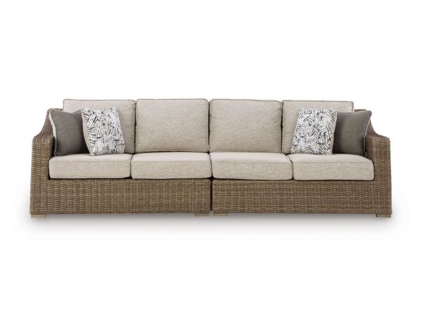 Picture of REVARE BEACH OUTDOOR RIGHT AND LEFT-ARM FACING LOVESEAT WITH CUSHION (SET OF 2)