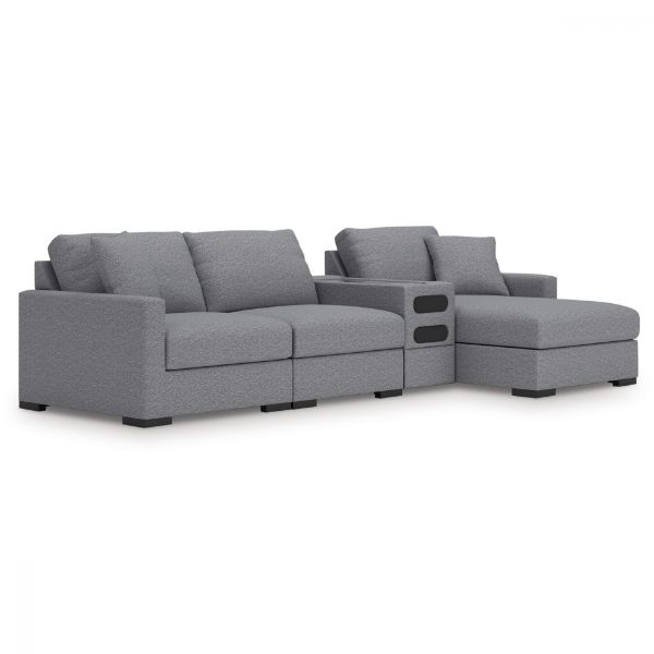 Picture of OMAHA BY ASHLEY 4-PIECE SECTIONAL WITH CHAISE AND AUDIO CONSOLE