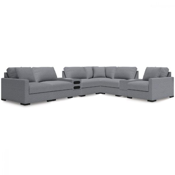 Picture of OMAHA BY ASHLEY 8-PIECE SECTIONAL WITH AUDIO AND STORAGE CONSOLES