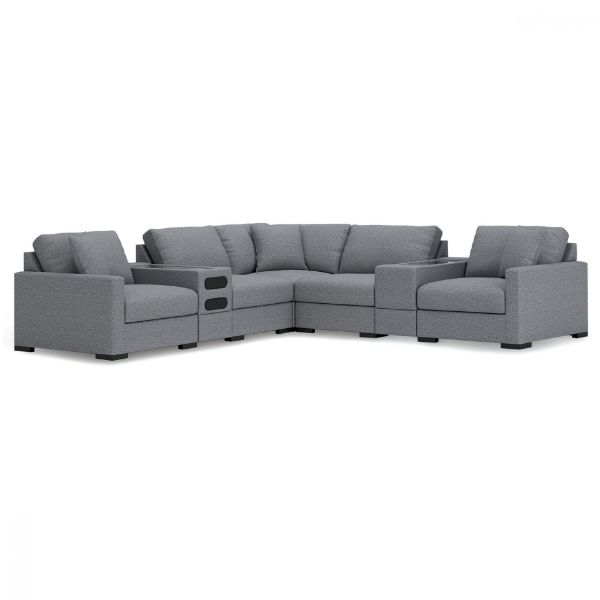 Picture of OMAHA BY ASHLEY 7-PIECE SECTIONAL WITH AUDIO AND STORAGE CONSOLES