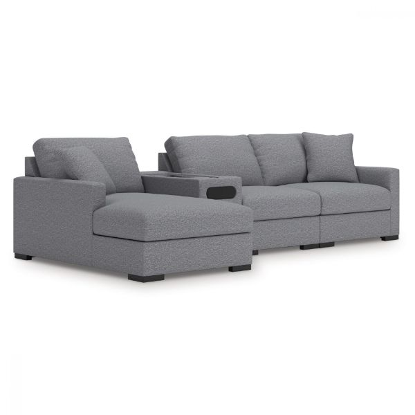 Picture of OMAHA BY ASHLEY 4-PIECE SECTIONAL WITH CHAISE AND AUDIO CONSOLE