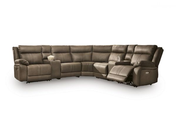 Picture of MAX-MEDIA 7PC POWER RECLINING SECTIONAL WITH AUDIO CONSOLES