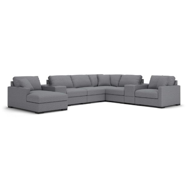 Picture of OMAHA BY ASHLEY 8PC SECTIONAL WITH STORAGE CHAISE AND STORAGE CONSOLES