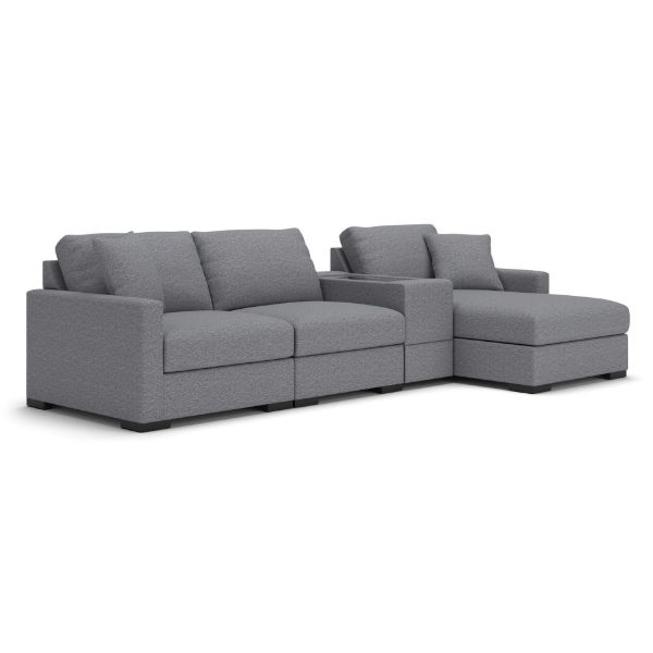 Picture of OMAHA BY ASHLEY 4PC SECTIONAL WITH STORAGE CHAISE AND STORAGE CONSOLE