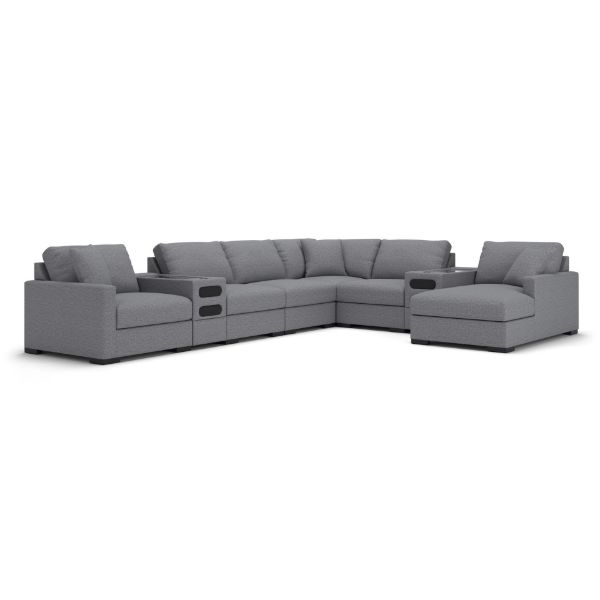 Picture of OMAHA BY ASHLEY 8PC SECTIONAL WITH STORAGE CHAISE AND AUDIO CONSOLES