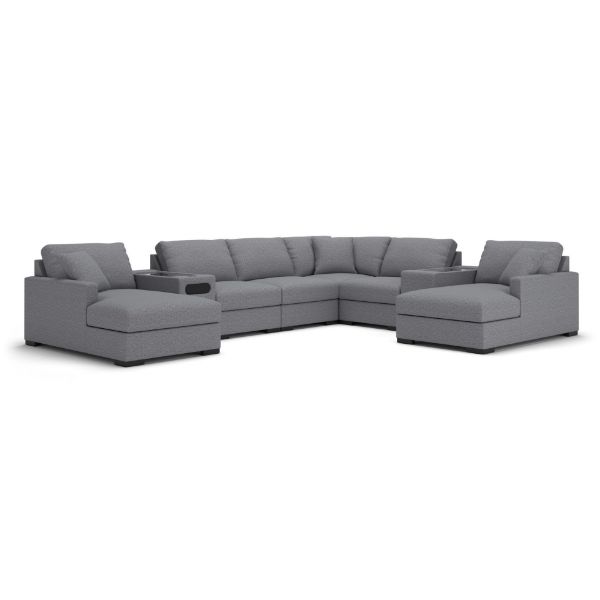 Picture of OMAHA BY ASHLEY 8PC DOUBLE STORAGE CHAISE SECTIONAL WITH AUDIO AND STORAGE CONSOLES