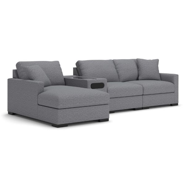 Picture of OMAHA BY ASHLEY 4PC SECTIONAL WITH STORAGE CHAISE AND AUDIO CONSOLE