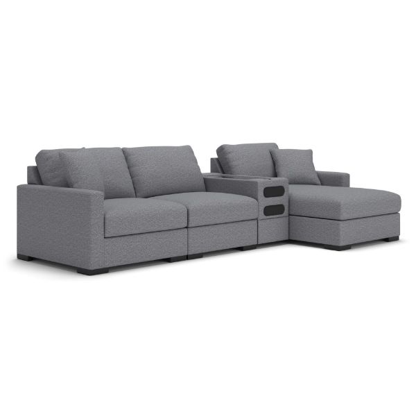 Picture of OMAHA BY ASHLEY 4PC SECTIONAL WITH STORAGE CHAISE AND AUDIO CONSOLE