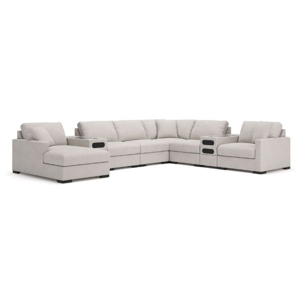 Picture of OMAHA BY ASHLEY 8PC SECTIONAL WITH STORAGE CHAISE AND AUDIO CONSOLES