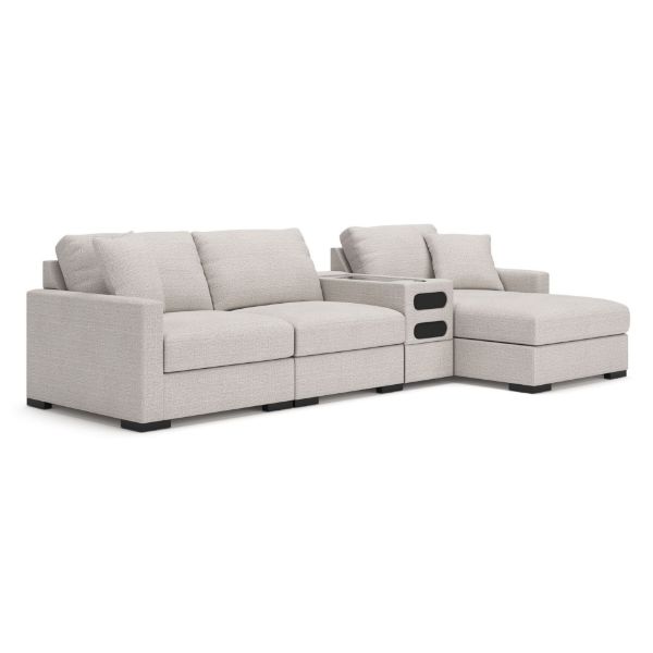 Picture of OMAHA BY ASHLEY 4PC SECTIONAL WITH STORAGE CHAISE AND AUDIO CONSOLE