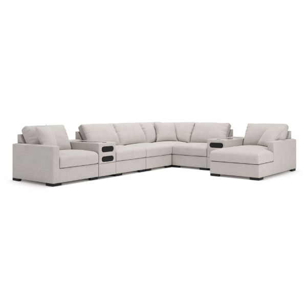 Picture of OMAHA BY ASHLEY 8PC SECTIONAL WITH STORAGE CHAISE AND AUDIO CONSOLES