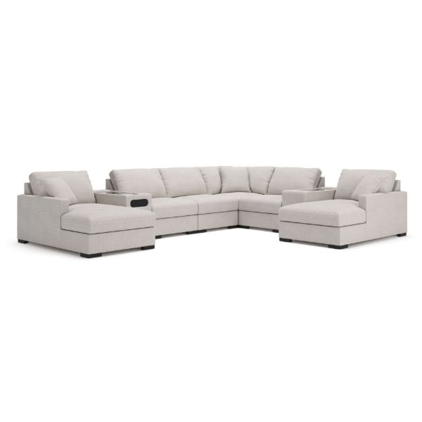 Picture of OMAHA BY ASHLEY 8PC DOUBLE STORAGE CHAISE SECTIONAL WITH AUDIO AND STORAGE CONSOLES