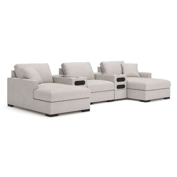Picture of OMAHA BY ASHLEY 5PC DOUBLE STORAGE CHAISE SECTIONAL WITH AUDIO CONSOLES