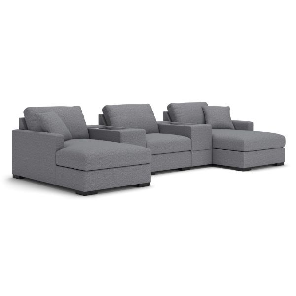Picture of OMAHA BY ASHLEY 5PC DOUBLE STORAGE CHAISE SECTIONAL WITH STORAGE CONSOLES